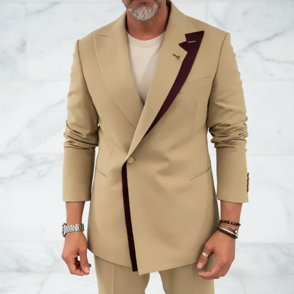 Slim Fit Men Wedding Suits Ele - đánh giá và giá Men Formal Wear Red