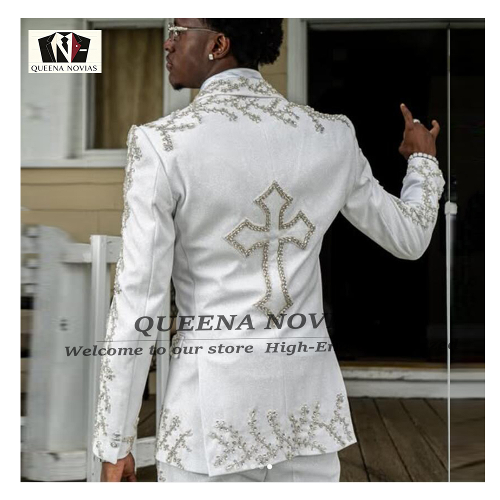 Groom Tuxedos Suits Beaded Sto - đánh giá và giá High End Men'S Formal Wear