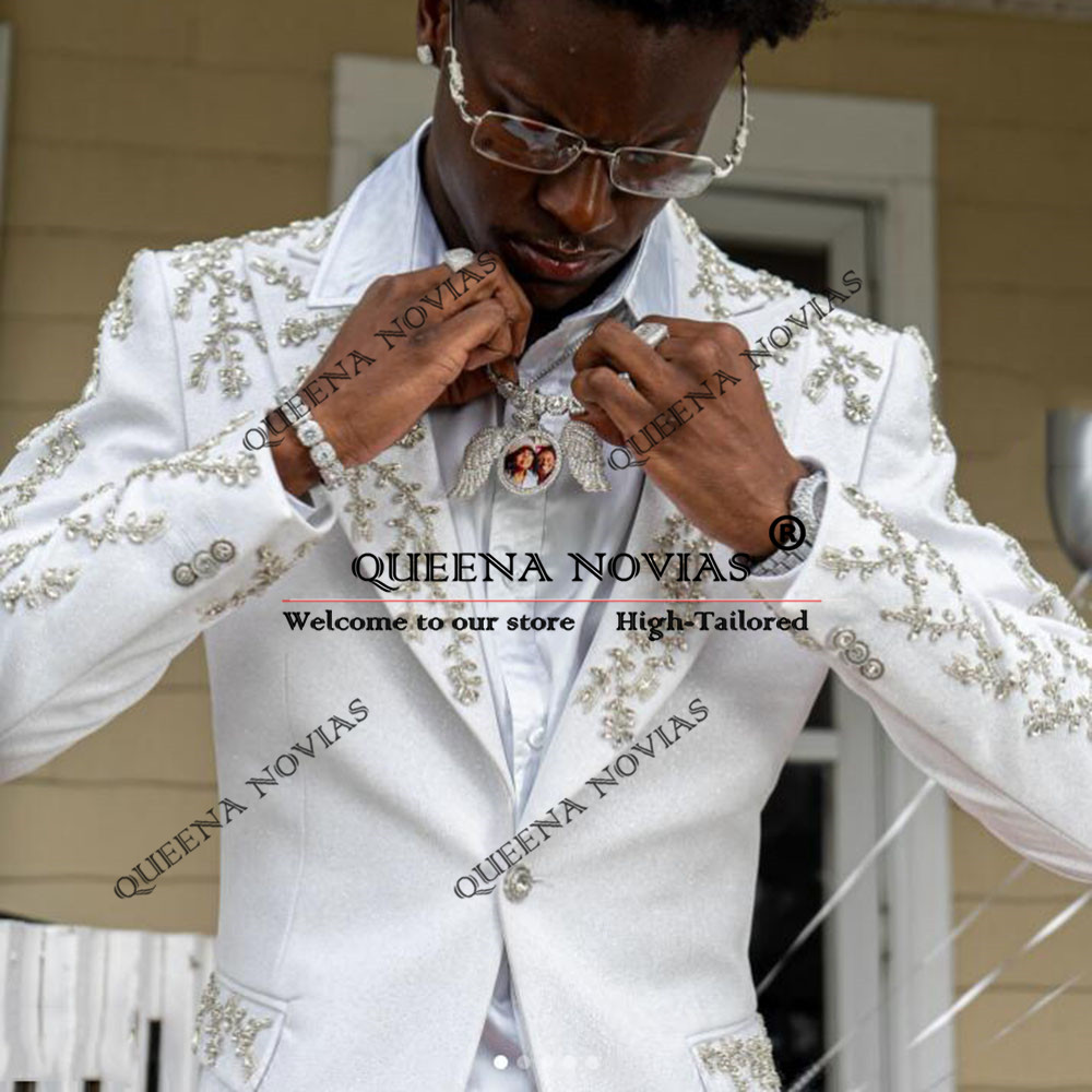 Groom Tuxedos Suits Beaded Sto - đánh giá và giá High End Men'S Formal Wear
