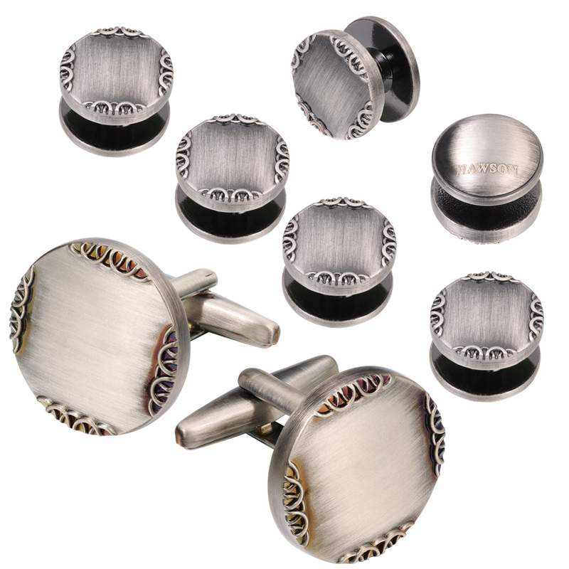 Mới Cổ Màu Bạc Khuy Măng Sét V - đánh giá và giá Cufflinks Silver Set