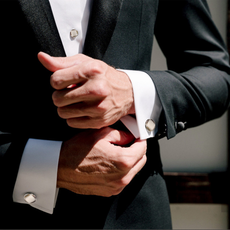 Mới Cổ Màu Bạc Khuy Măng Sét V - đánh giá và giá Cufflinks Silver Set