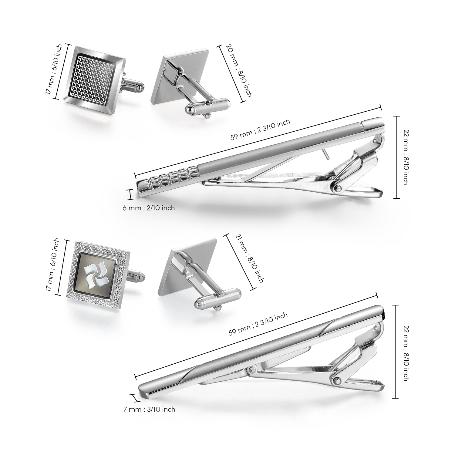 Tie Clip And Cufflink Set To M - đánh giá và giá Cufflinks Silver Set