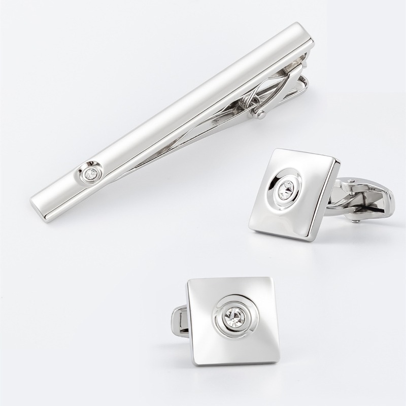 Light Luxury Gold Silver Squar - đánh giá và giá Cufflinks Silver Set