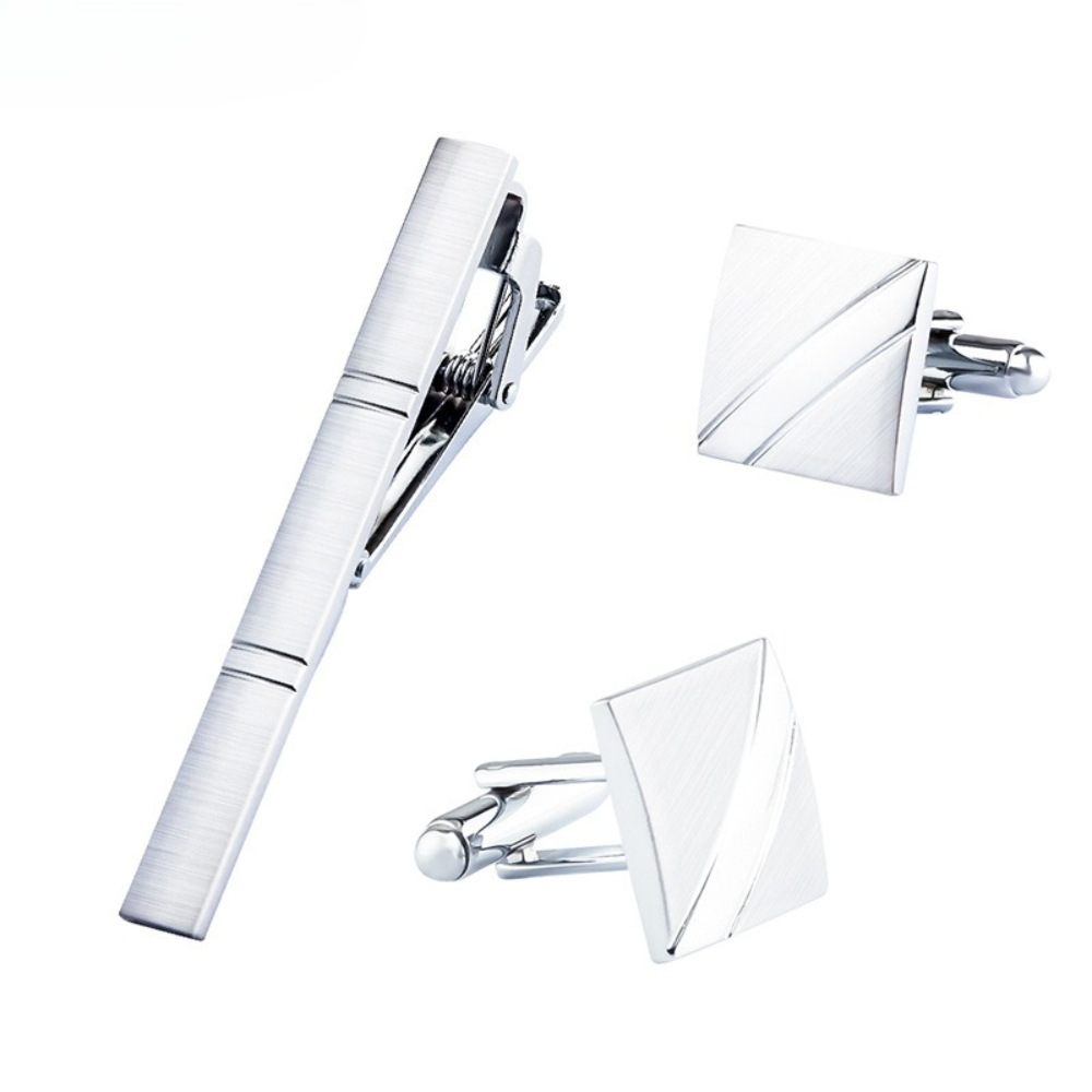 A Set Men New Silver Square Br - đánh giá và giá Cufflinks Silver Set