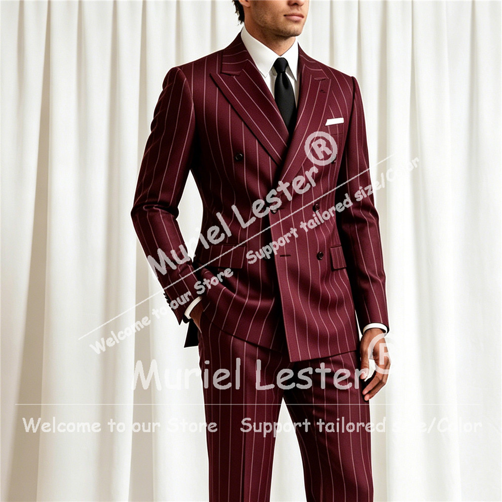 Elegant Stripes Suit Men 2 Pie - đánh giá và giá Men'S Style Formal Wear