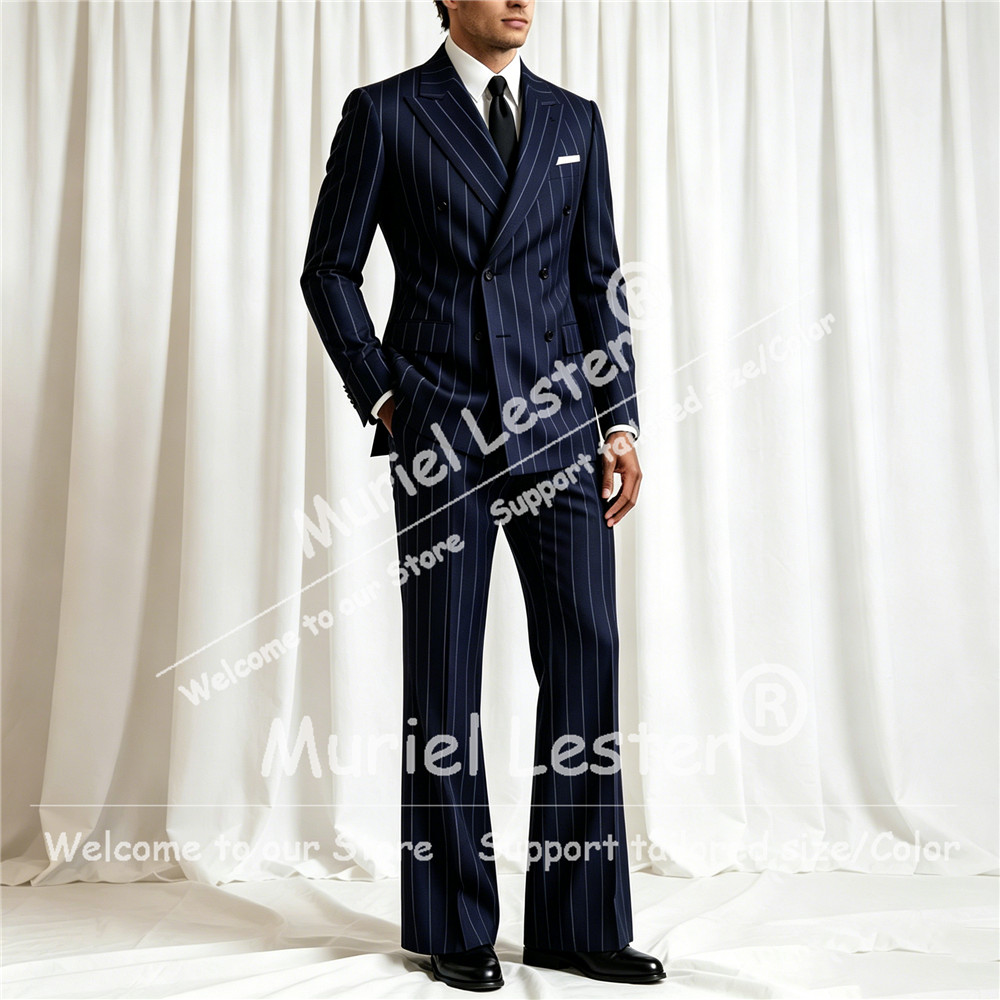 Elegant Stripes Suit Men 2 Pie - đánh giá và giá Men'S Style Formal Wear