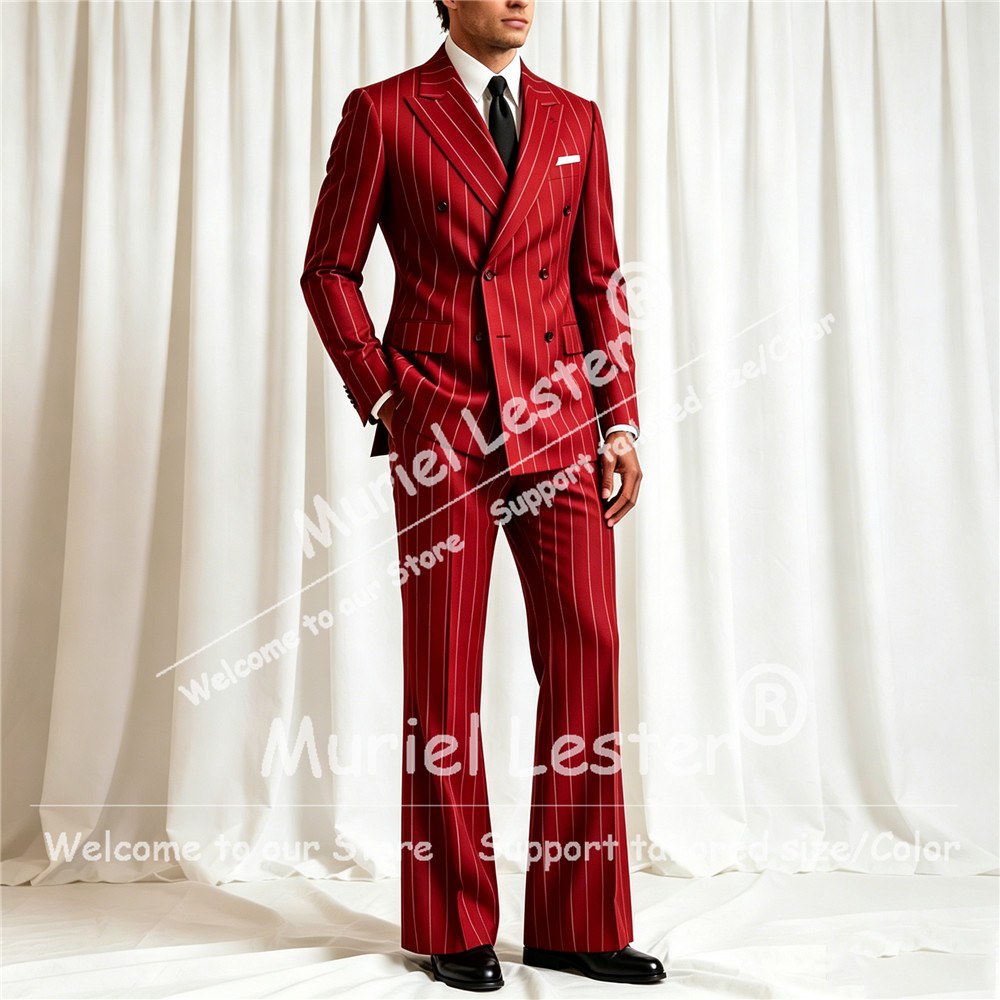 Elegant Stripes Suit Men 2 Pie - đánh giá và giá Men'S Style Formal Wear