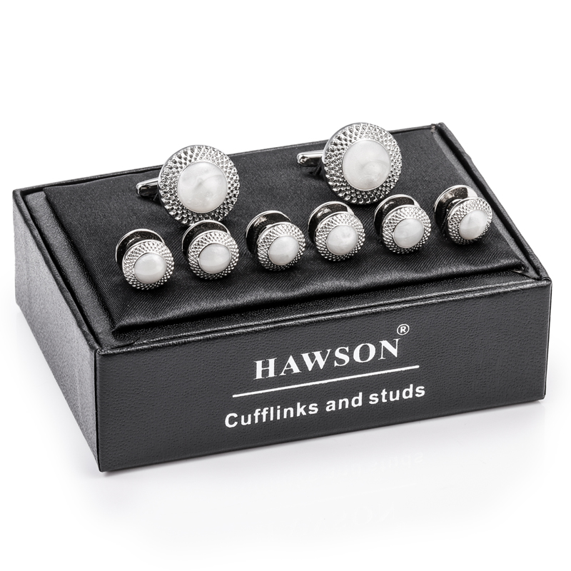 HAWSON Silver Plated Opal Shel - đánh giá và giá Cufflinks Silver Set