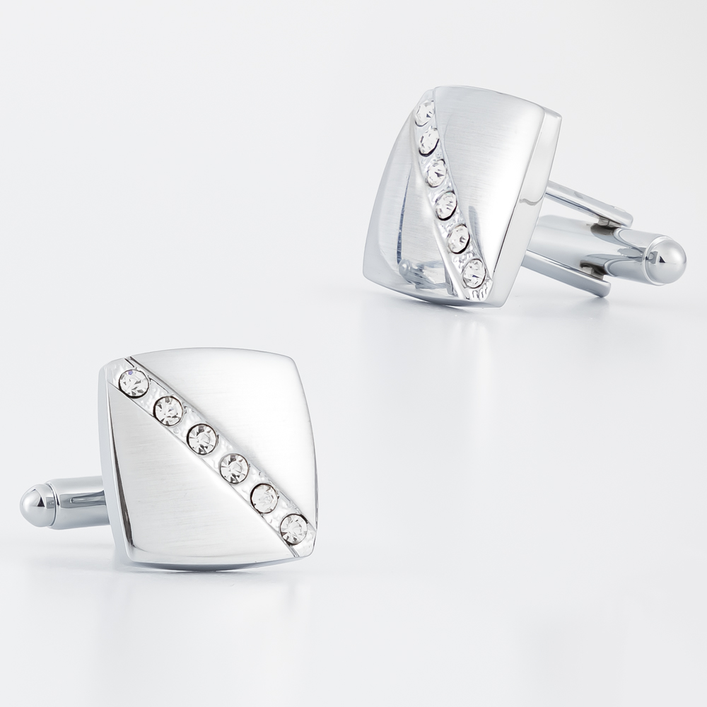 Fashion Mens Diamond Silver Cu - đánh giá và giá Cufflinks Silver Set